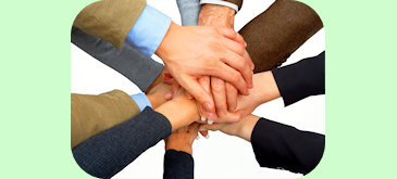 Teamwork Image Showing Stacked Hands